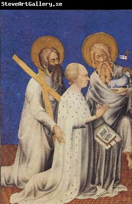 Andre Beauneveu The Duc de Berry between his parron saints andrew and John the Baptist (mk08)